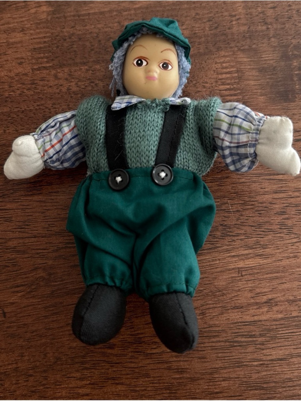 Vintage boy doll with porcelain face